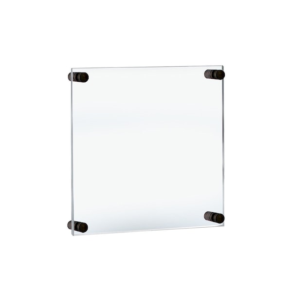 Floating Acrylic Wall Frame with Black Stand Off Caps